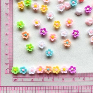 8mm Mini Cherry Blossom Five-Petal Flower Resin Small Accessories DIY Nail Art Accessories Mobile Phone Case Jewelry Materials Wholesale