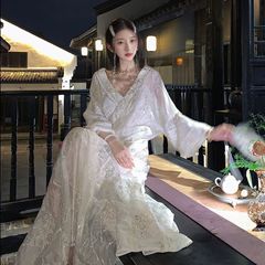 2025秋季新中式气质感连衣裙国风新款款松亮片刺绣仙女裙女 N9040