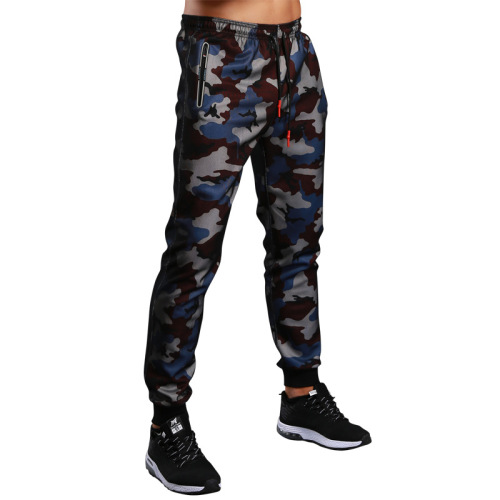 Hunting star camouflage trousers men's sports casual pants small feet quick-drying fitness pants leg-tie running pants men 10834