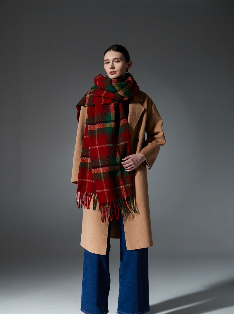 Christmas Plaid Tassel Scarf For Men And Women, Festive Style_voghion.com