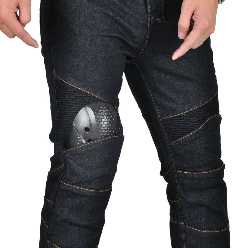 VOLERO carreras de motos pantalones de montar motocicleta off-road Knight jeans rectos retro stretch pantalones anti-caída
