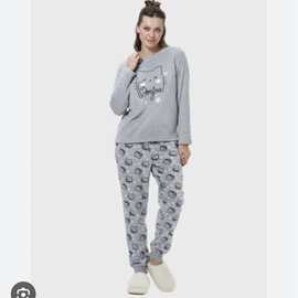 Women pajama现货女士秋冬珊瑚绒连帽睡衣两件套卡通印花保暖家居