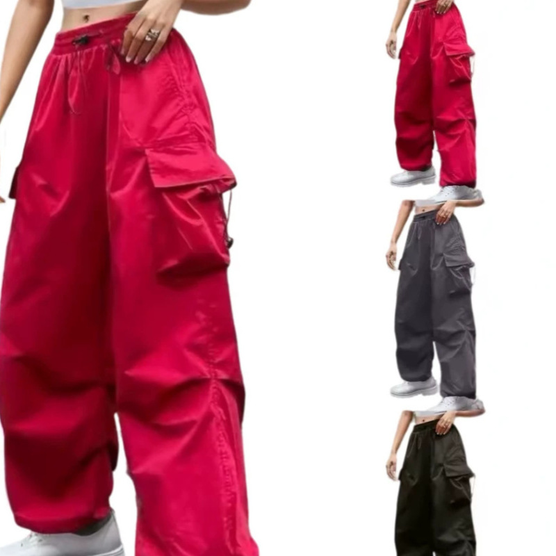 American high street design sports workwear casual pants for women, 2026 hot style, loose straight wide-leg retro jogger pants American high street design sports workwear casual pants for women, 2026 hot style, loose straight wide-leg retro jogger pants