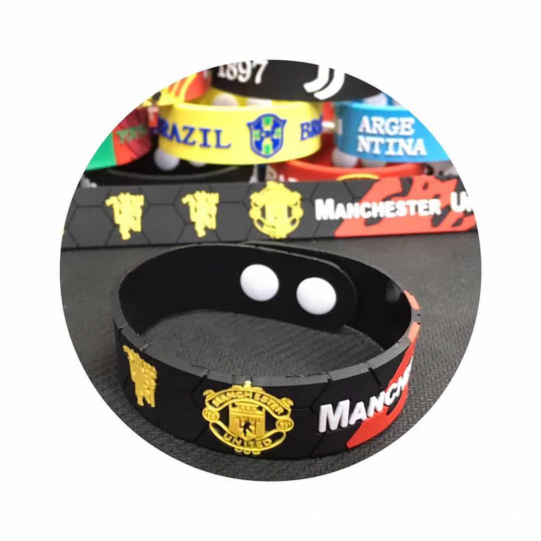 Pulseras de PVC con el Emblema de la Copa Mundial de Francia, España, Portugal, Bélgica y Países Bajos, Pulseras de Goma Suave para Aficionados