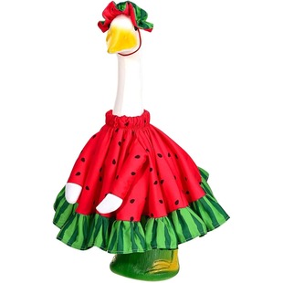 Watermelon Porch Goose Costume Watermelon Pattern Goose Costume Outdoor Garden Yard Patio Lawn Goose Statue