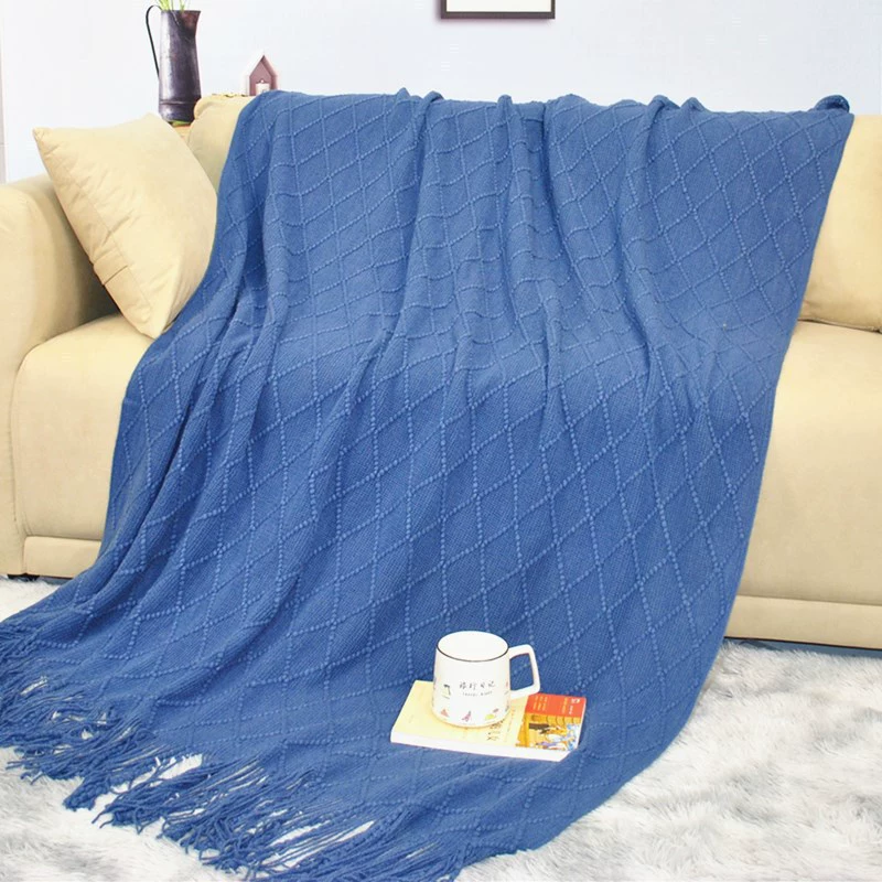 Duvet for sleep, knitted sofa, boho style
