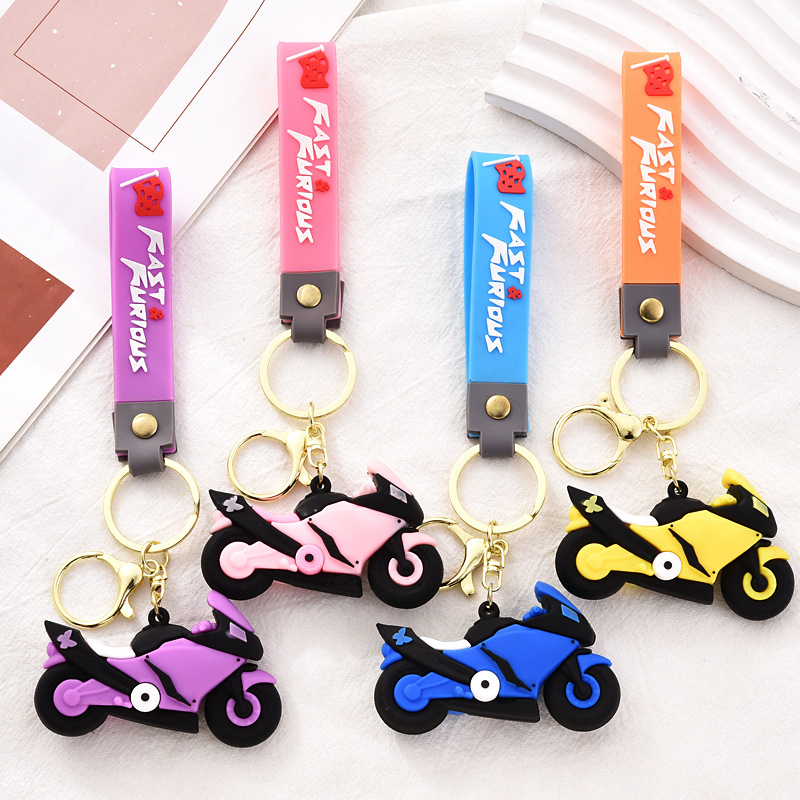 Creative cool motorcycle key chain cartoon in stock simulation Harley motorcycle car school bag pendant gift wholesale
