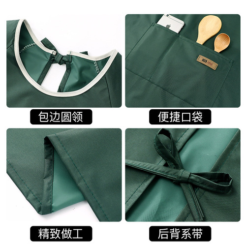 Half-sleeve waterproof and oil-resistant apron for home kitchen 2025 custom logo printing workwear