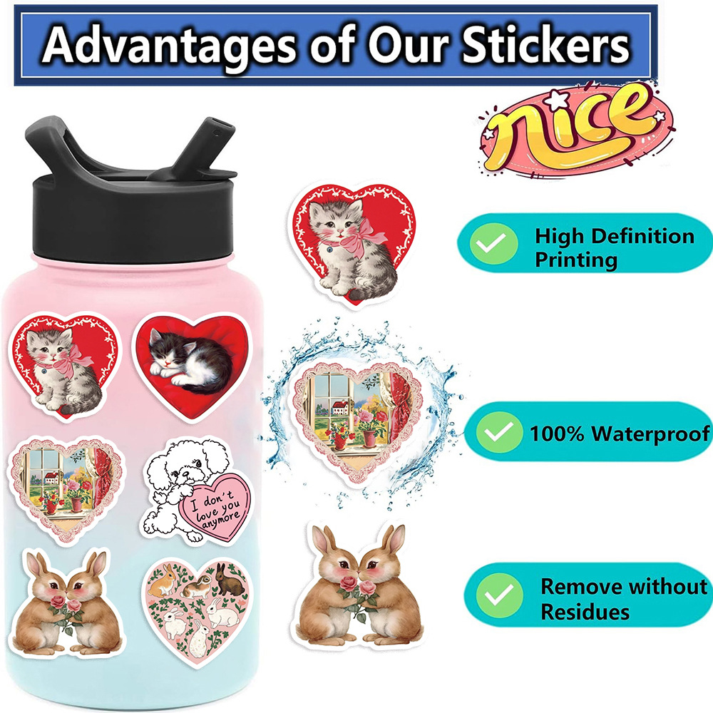 22g Weight Stickers Stationery Type 1 Set Quantity Learning Occasion PVC Material Animal, Cartoon, Guitar, Graffiti, Bear Pattern Cute Style Pink Color 1 Set Animal Cartoon Guitar Learning PVC Cute Stickers 2