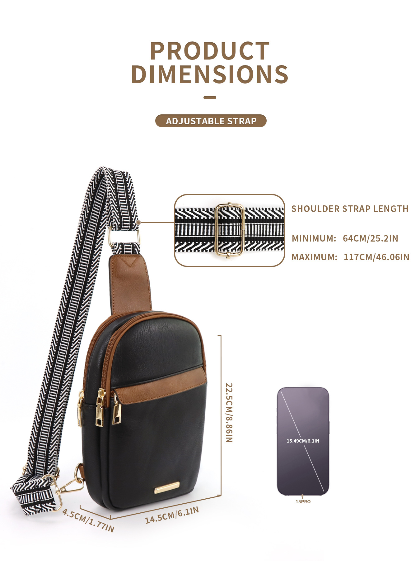 259g Weight Polyester Lining Material Zipper Closure Type Sling Strap Strap Type Fanny Pack Bags Type Daily Occasion Pu Leather Material Color Block Pattern All Seasons Season Unisex Gender Vintage Style Style Oval Shape Unisex Vintage Style Color Block Pu Leather Waist Bags 18