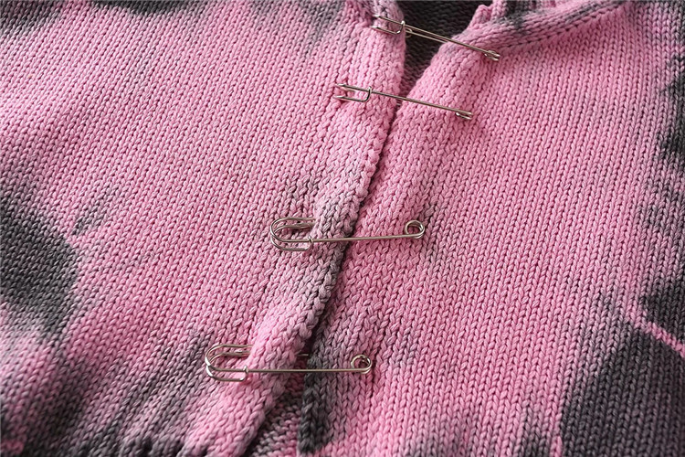 casual all-match fashion tie-dye knit jacket   NSLD22428