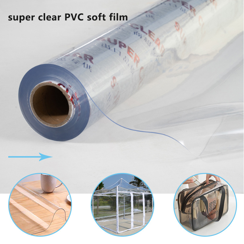 工厂定制PVC超透明软膜透明磨砂PVC软玻璃一次性手套围裙雨衣膜