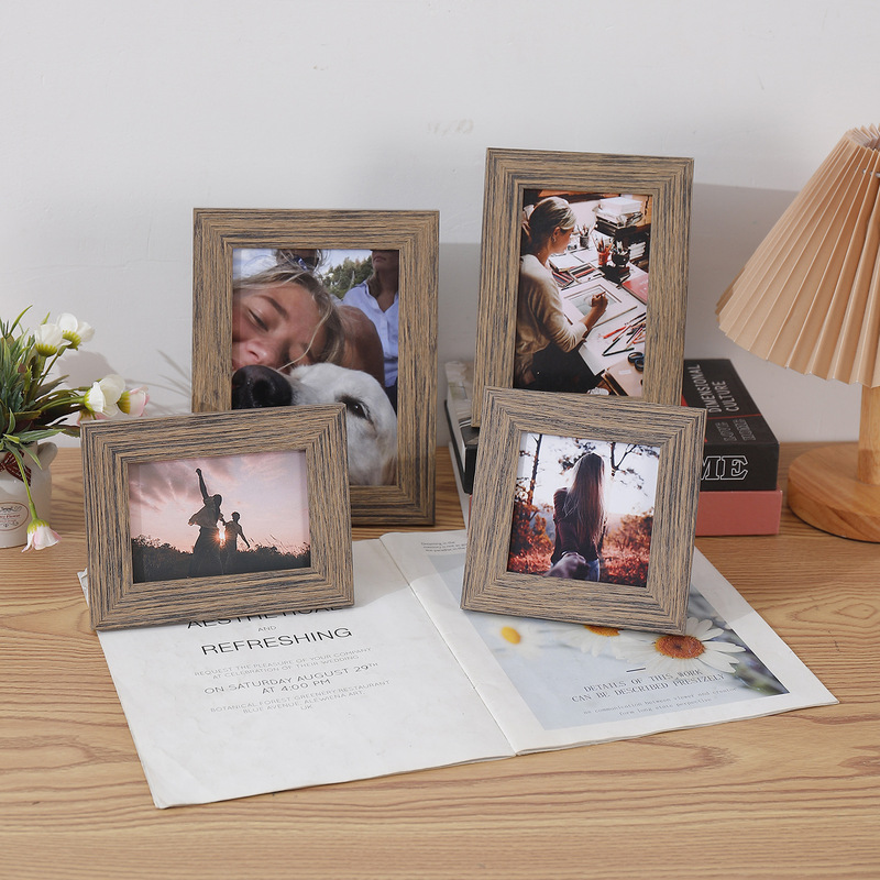 Cross-Border Small Photo Frame with Stand European and American Retro Wooden Picture Frame 6inch 7inch Family Photo Frame Cross-Border Small Photo Frame with Stand European and American Retro Wooden Picture Frame 6inch 7inch Family Photo Frame