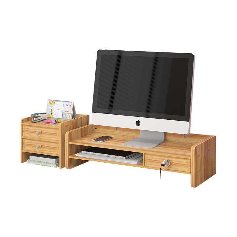 Pantalla de visualización de la computadora aumento de la altura de la base del bastidor protección del cuello acabado de almacenamiento de teclado caja de almacenamiento de escritorio Soporte de elevación