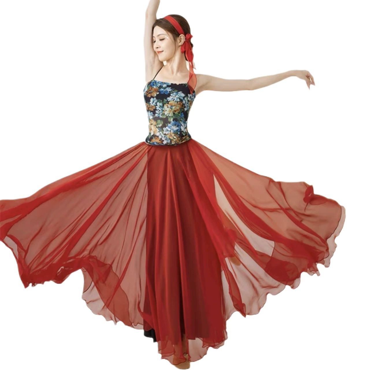 900 градусов классического танца бюст большой маятник юбка учителя двухслойный тренировочный костюм для взрослых элегантные упражнения длинные юбки