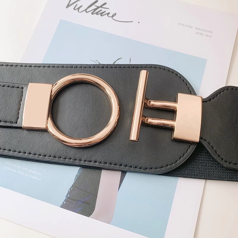 Cinturón Ancho Elástico para Mujer de Piel de Imitación Decorativo image 4