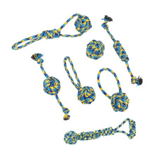 Amazon Pet Toys Interactive Cotton Rope Braided Dog Toys Durable Chewable Teeth Cleaning Grinding Handle Ball Dog Toys