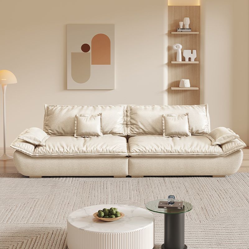 Italian-Style Light Luxury Sofa for Living Room 2025 New Fabric Sofa Small Apartment Minimalist Three-Seater Straight Row Sailboat Sofa