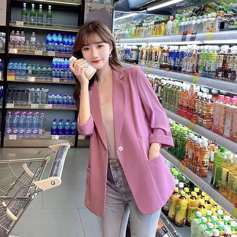 2026 New Chiffon Blazer Jacket for Women, Spring and Summer Thin Style, Korean Fashion Casual Loose Sun Protection Cardigan Jacket