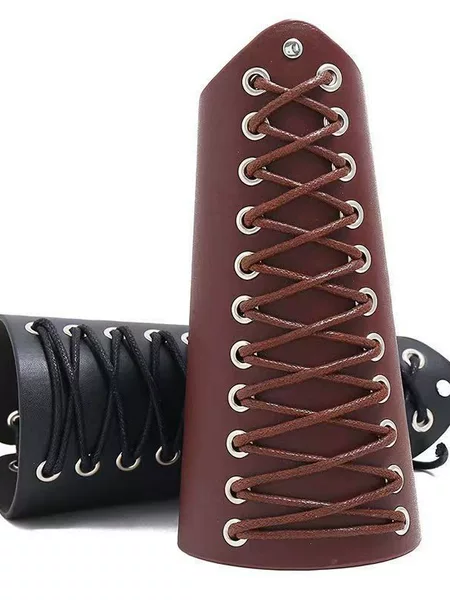 Retro-Style Leather Wrist Guards for Cycling, Christmas Cosplay, Medieval Knight Arm Guards, Wrist Guards
