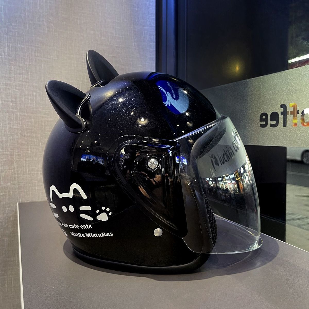 Winter Electric Motorcycle Helmet 3C Certified Cat Ear