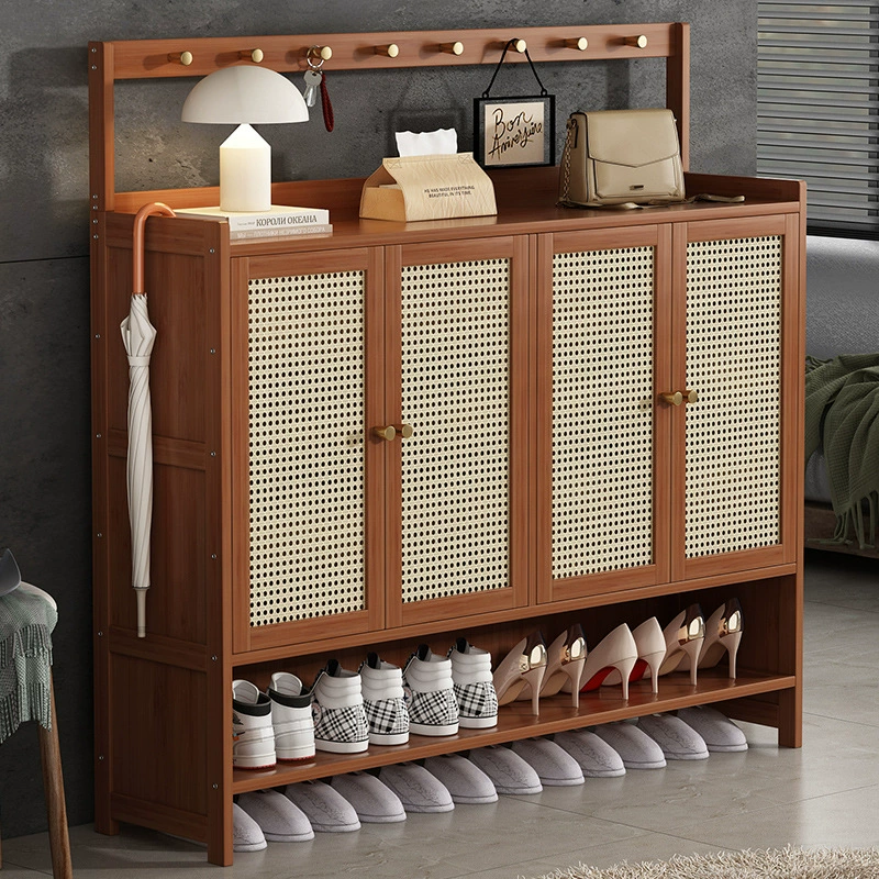 Шкаф для обуви Встроенный шкаф Бытовой дверной проем Многослойная полка для обуви Простой арендный дом Пыленепроницаемый стеллаж для домашнего хранения Стеллаж для обуви Экономия места