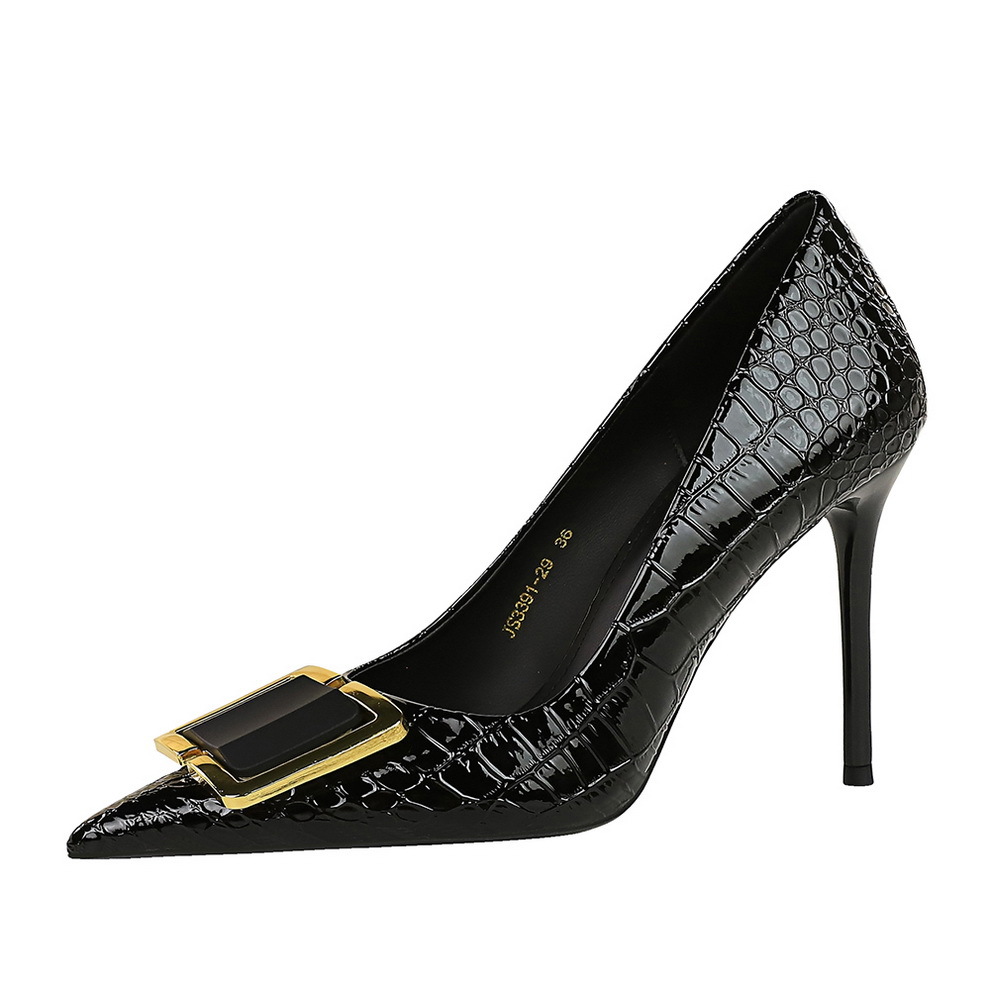 Spitze Stilettos Für Damen Retro Lackleder Pumps Mit Pfennigabsatz_voghion.com