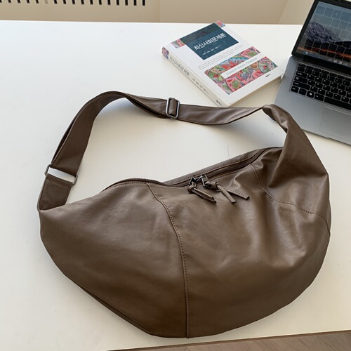 Bags for women  new style single shoulder pu soft leather dumpling bag crossbody bag versatile casual large capacity solid color women's bag trendy