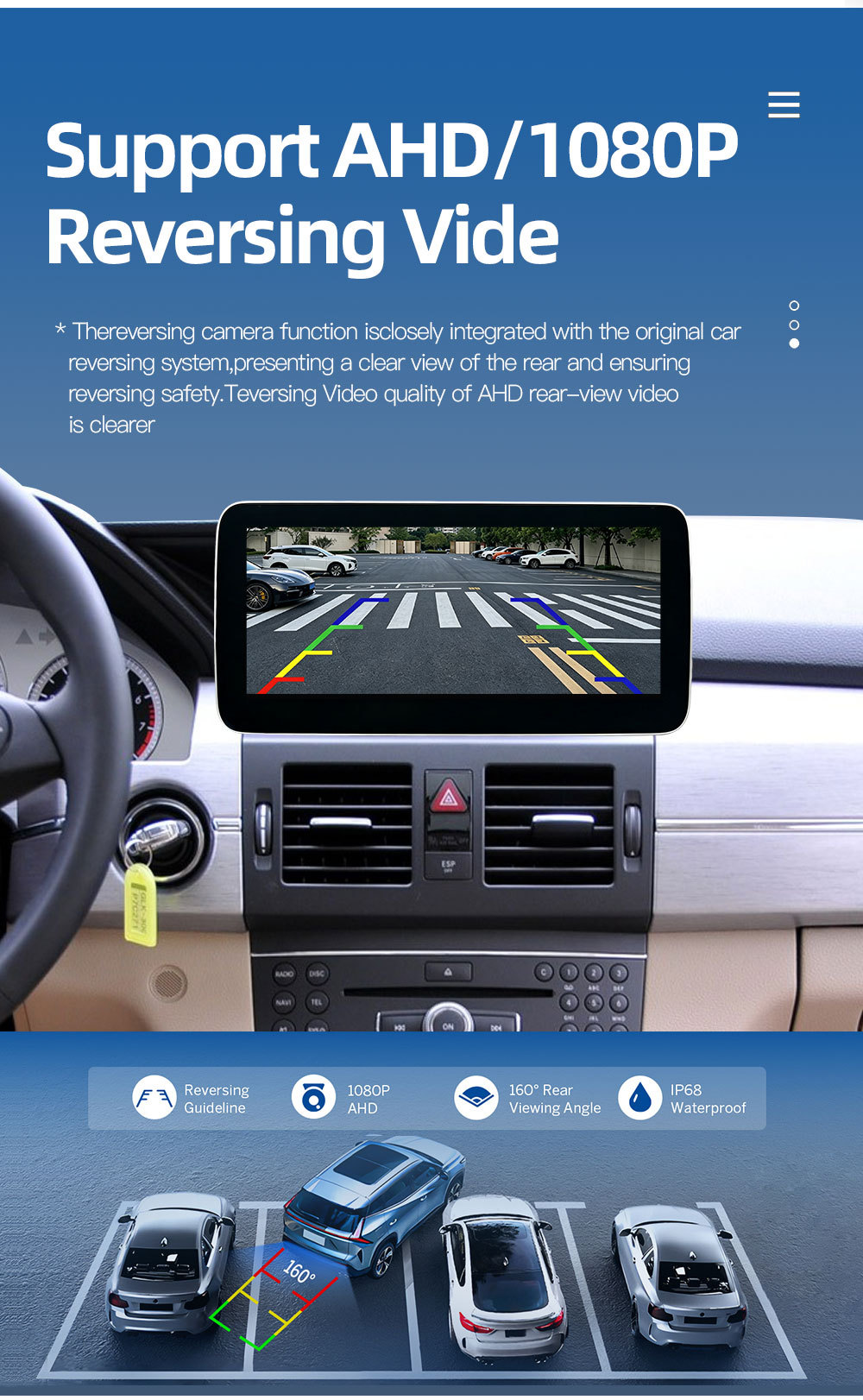 Suitable for Mercedes-Benz Glk X204 (2013-2015) Car Central Control Large Screen Navigation Carplay Player