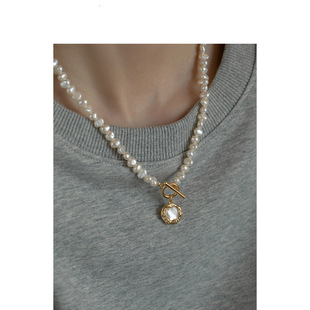 Factory Long Pearl Necklace for Women Irregular Shell Sweater Chain Autumn and Winter Sweater Chain Trendy Simple Versatile Small Direct Sale