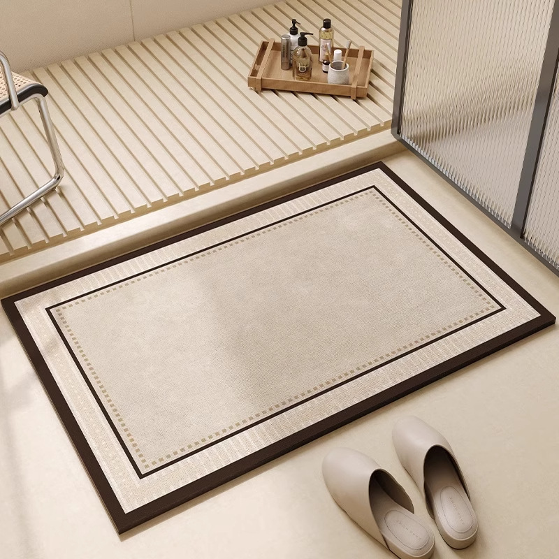 Nordic Minimalist Diatomite Bath Mat Non-slip Quick Drying Rug_voghion.com