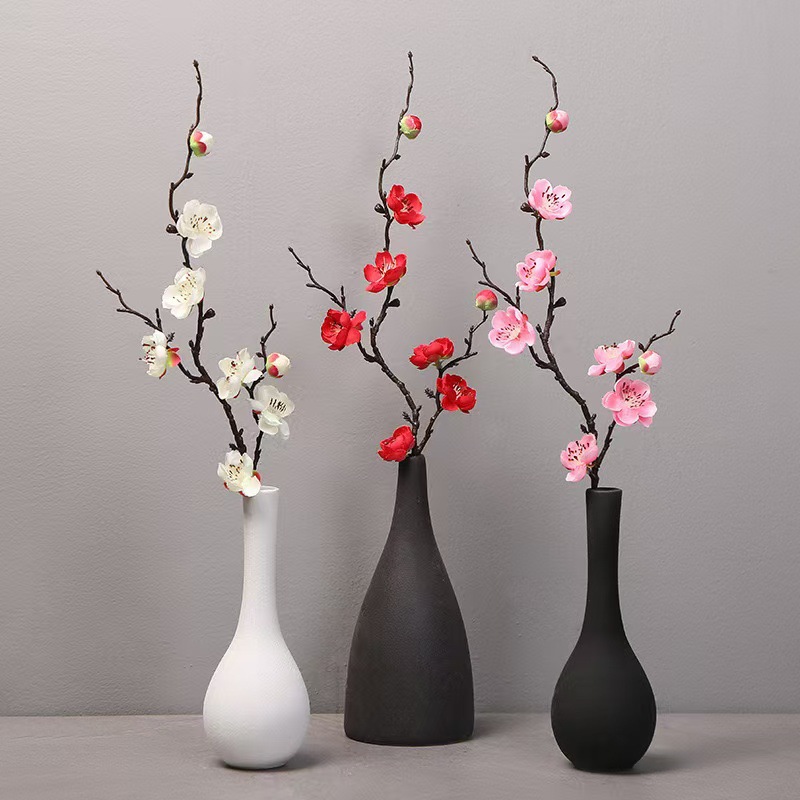 Artificial Plum Blossom Branches Chinese-Style Small Wintersweet Fake Flowers Artificial Flowers Zen Living Room Decoration Artificial Plum Blossom Manufacturer Wholesale