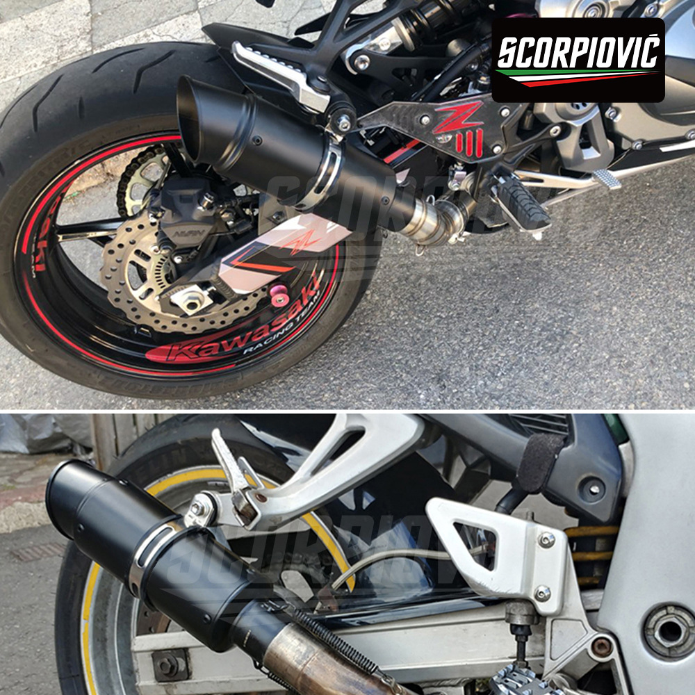Golden Barrel Tail Muffler 51mm Universal Motorcycle Exhaust Pipe CBR650 Ninja 400 GPR250