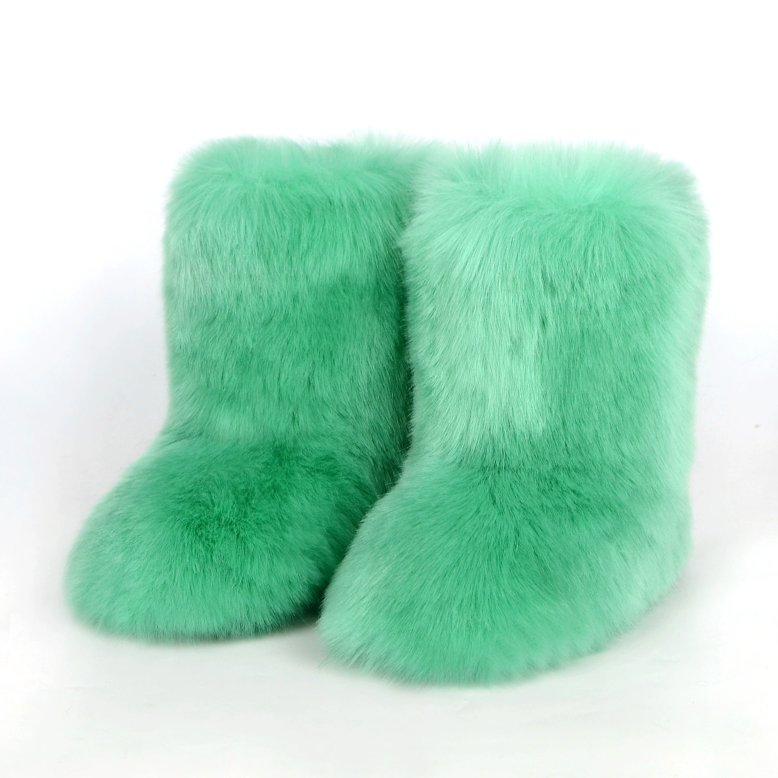 Mid‑calf warm boots, European style, high‑quality faux‑fur mid‑length, sizes 36–46