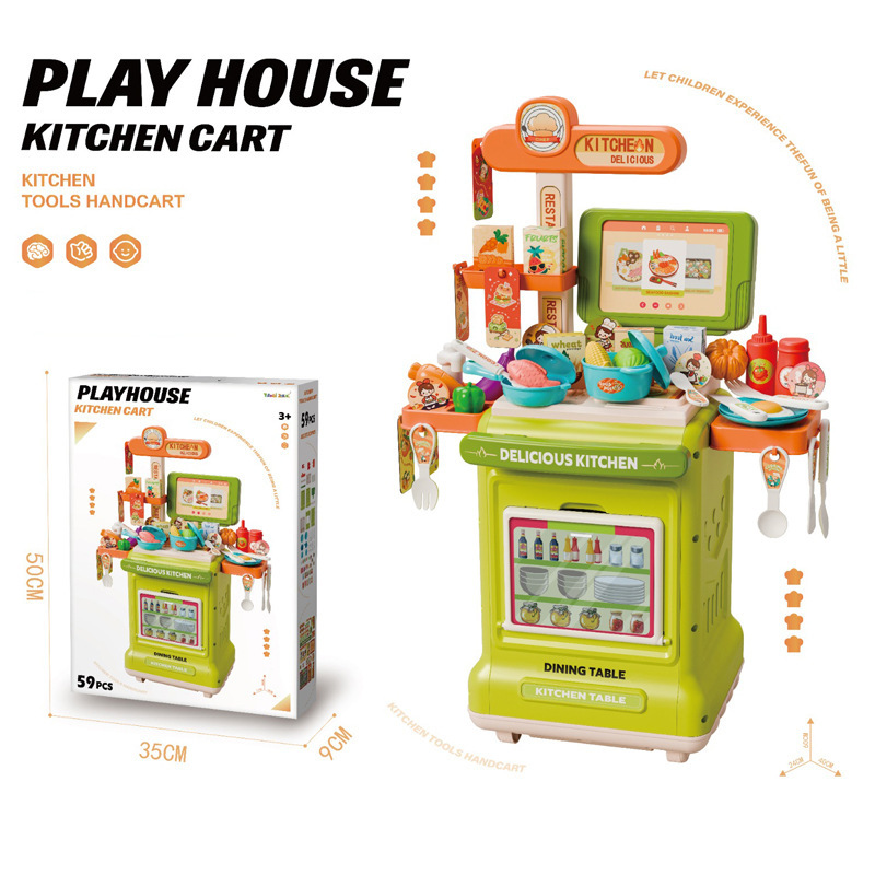 Transfronterizos infantiles de simulación de cocina set de cubiertos de tocador mesa de herramientas para el médico casero juguetes de carro médico