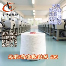 粘胶精梳棉羽绒混纺纱线 R/JC/羽绒 70/25/5 40支紧赛纺白色筒形