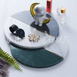 批发天然大理石首饰珠宝收纳盘 蛋糕甜品摆放盘 创意西餐厅石盘子