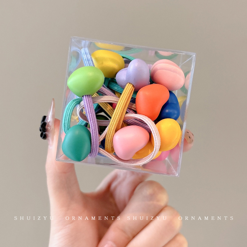 Papá Noel correa de goma para niños navideños vestido de cabello jardín de infantes bebé anillo de cabello de Navidad atmósfera accesorios