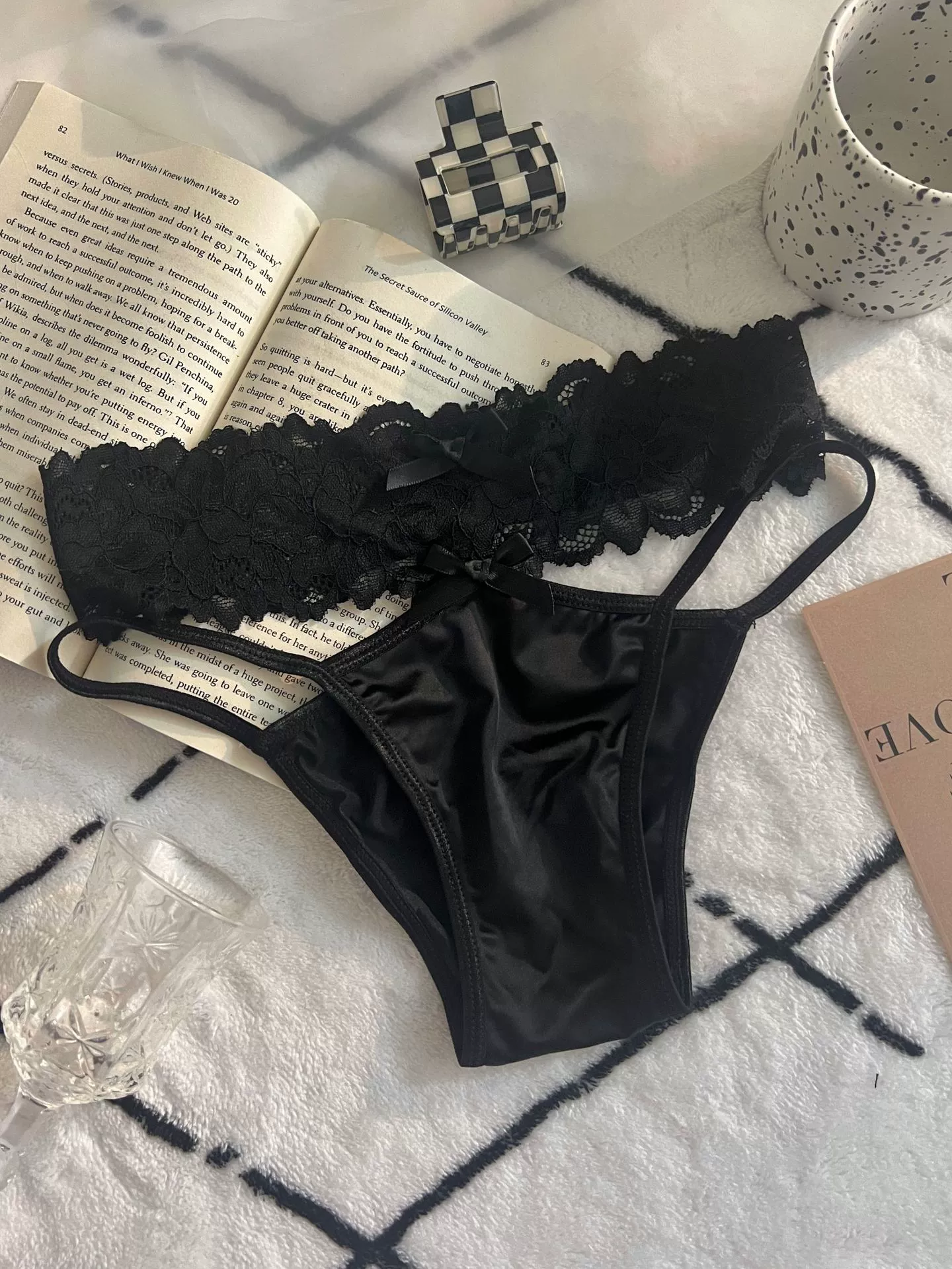 Дышащие хлопковые кружевные sexy штаны с бантом