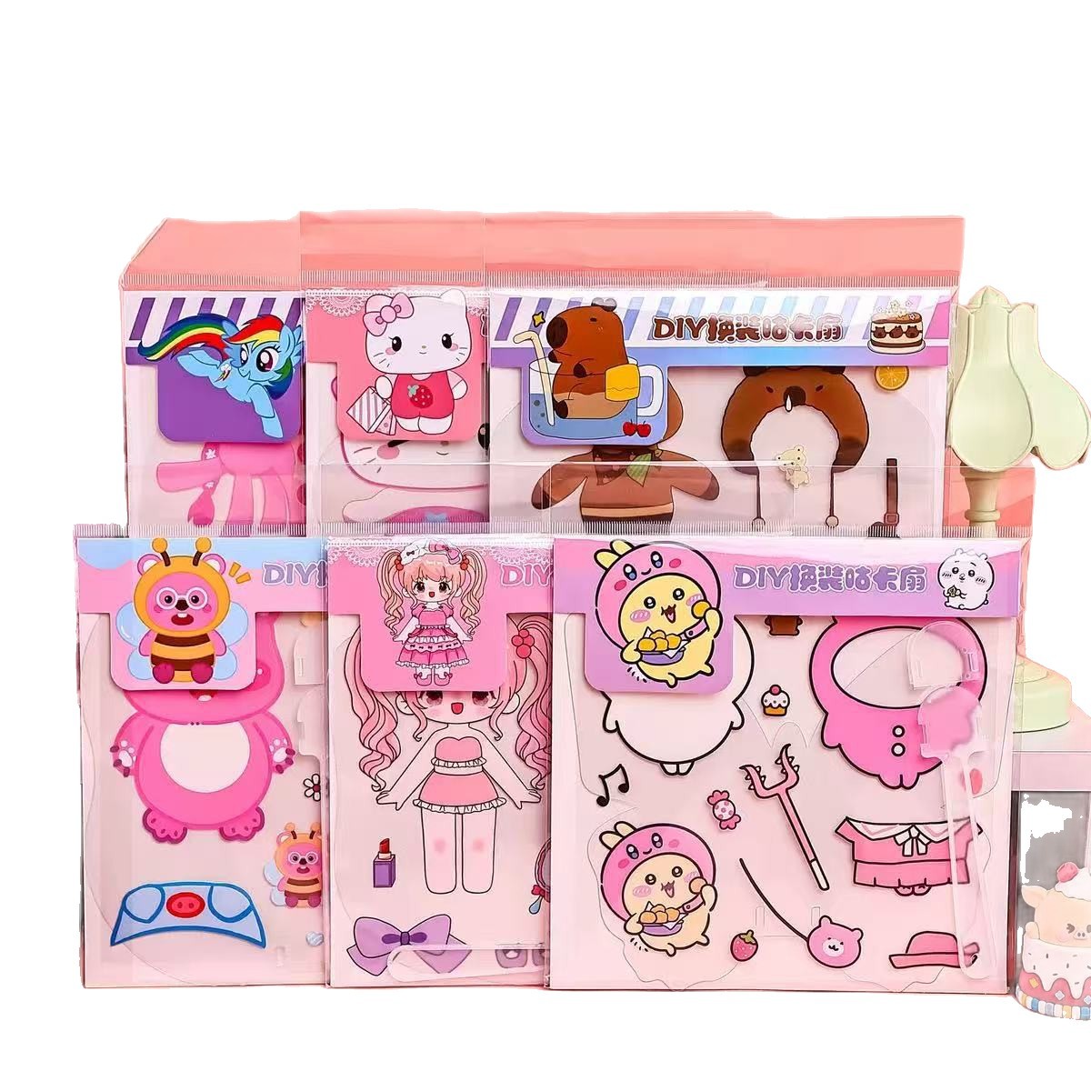 Abanico de gouka de bricolaje de dibujos animados, pegatinas hechas a mano de verano, abanico transparente, regalo, regalo, disfraz, abanico redondo de mariposa image 6