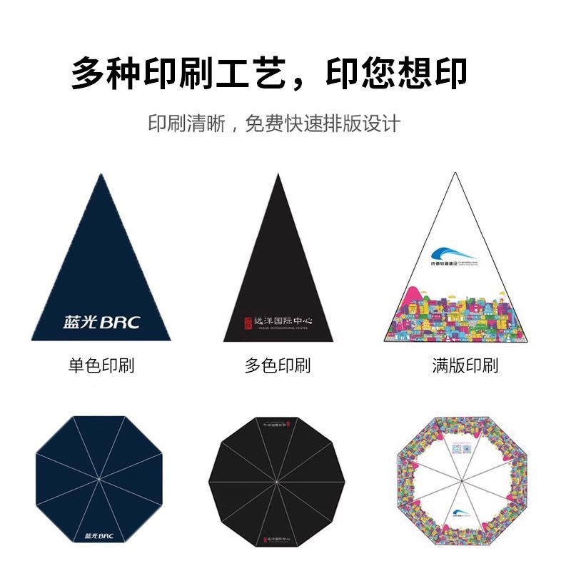 雨傘圖案廣告傘晴雨兩用黑膠遮陽女士高顏值摺疊禮品批發雨傘
