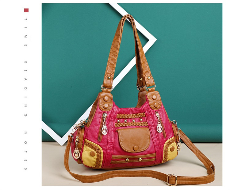 856g Weight Polyester Lining Material Zipper Closure Type Single Shoulder Strap Strap Type Women's All Seasons Polyester Color Block Solid Color Vintage Style Square Zipper Shoulder Bag