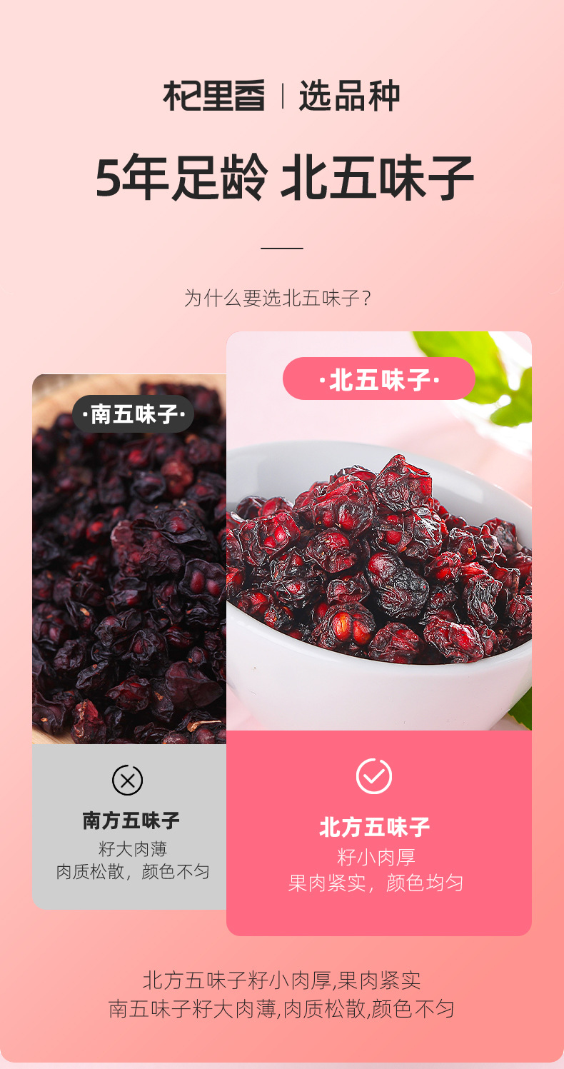 Dried Schisandra Berry 150g Bottle Wu Wei Zi Changbai Mountain Herbal Fruit for Tea and Soup quality and texture