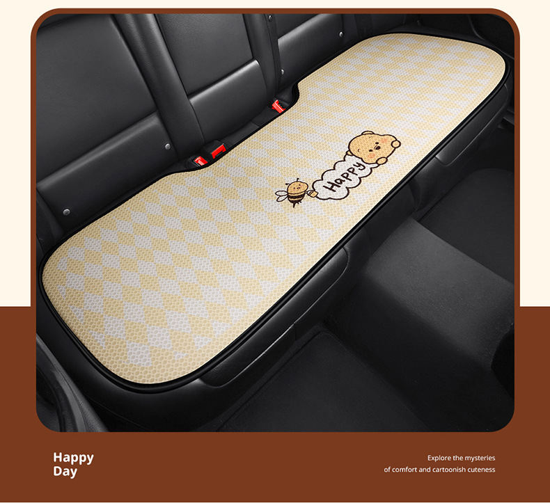 Car seat cushion four seasons universal cute Winnie the Poole girl seat cushion single-piece three-piece seat cover rear butt cushion