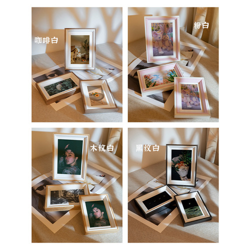 Creative color matching wooden photo frame table hanging wall 5 6 inches 7 8 10 A4 12 inches photo studio framed photo frame wholesale