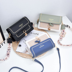 2021新款pu跨境外貿內銷撞色糖果色潮流斜挎手提小方包一件代發