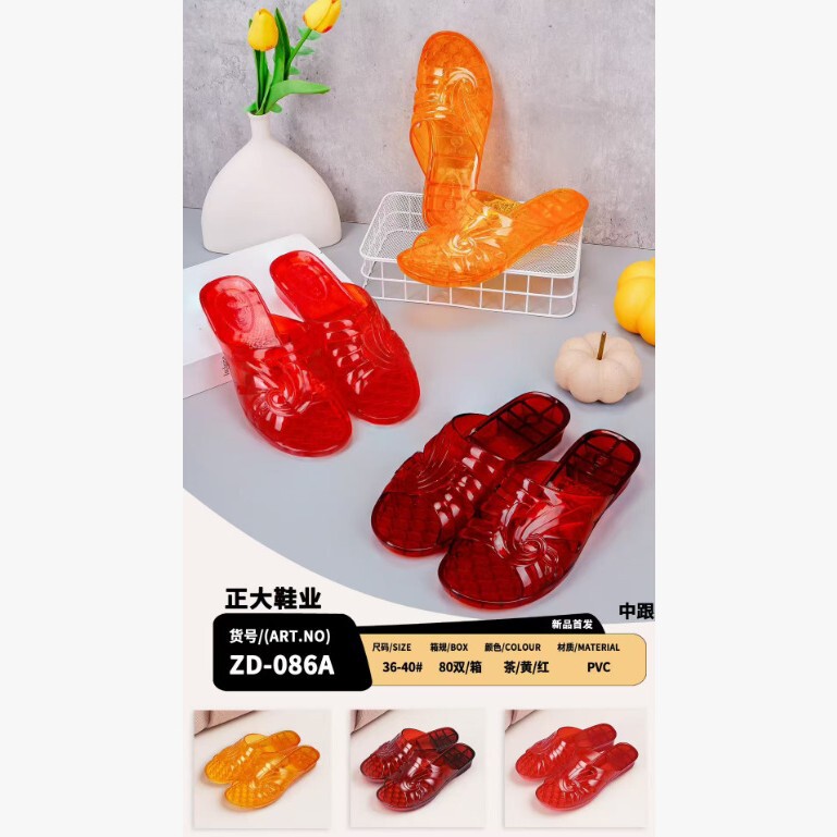 2026 new Zhengda brand crystal slippers, comfortable for home wear, sold wholesale by the manufacturer in Wuchuan, transparent crystal slippers
