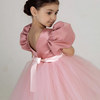 Dress, lace small princess costume, European style, puff sleeves