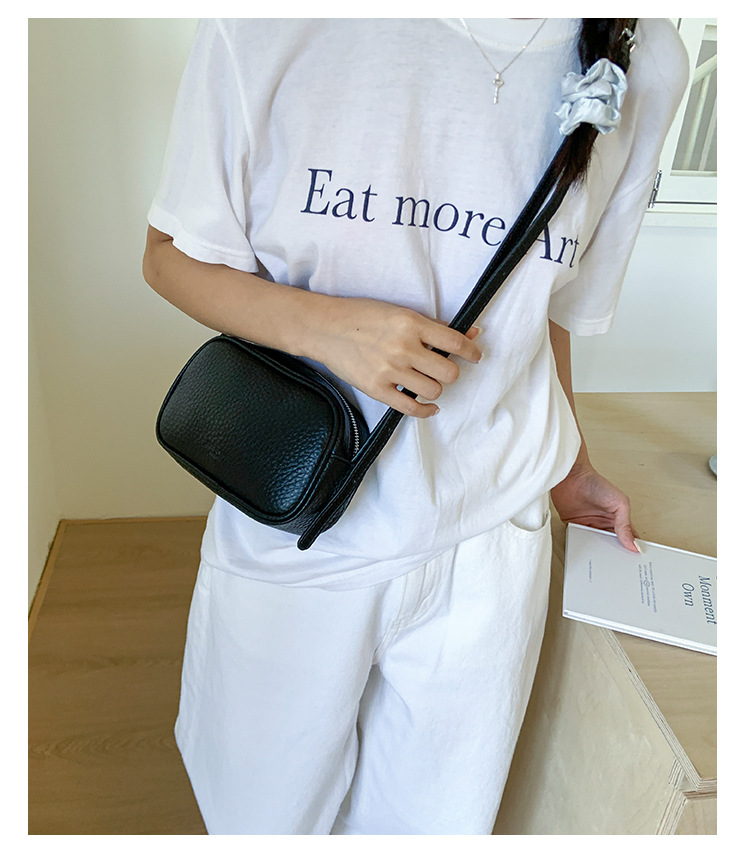 Fashionable and casual small square bag for women, 2025 summer new style personalized crossbody bag, versatile solid color lychee pattern single-shoulder bag undefined