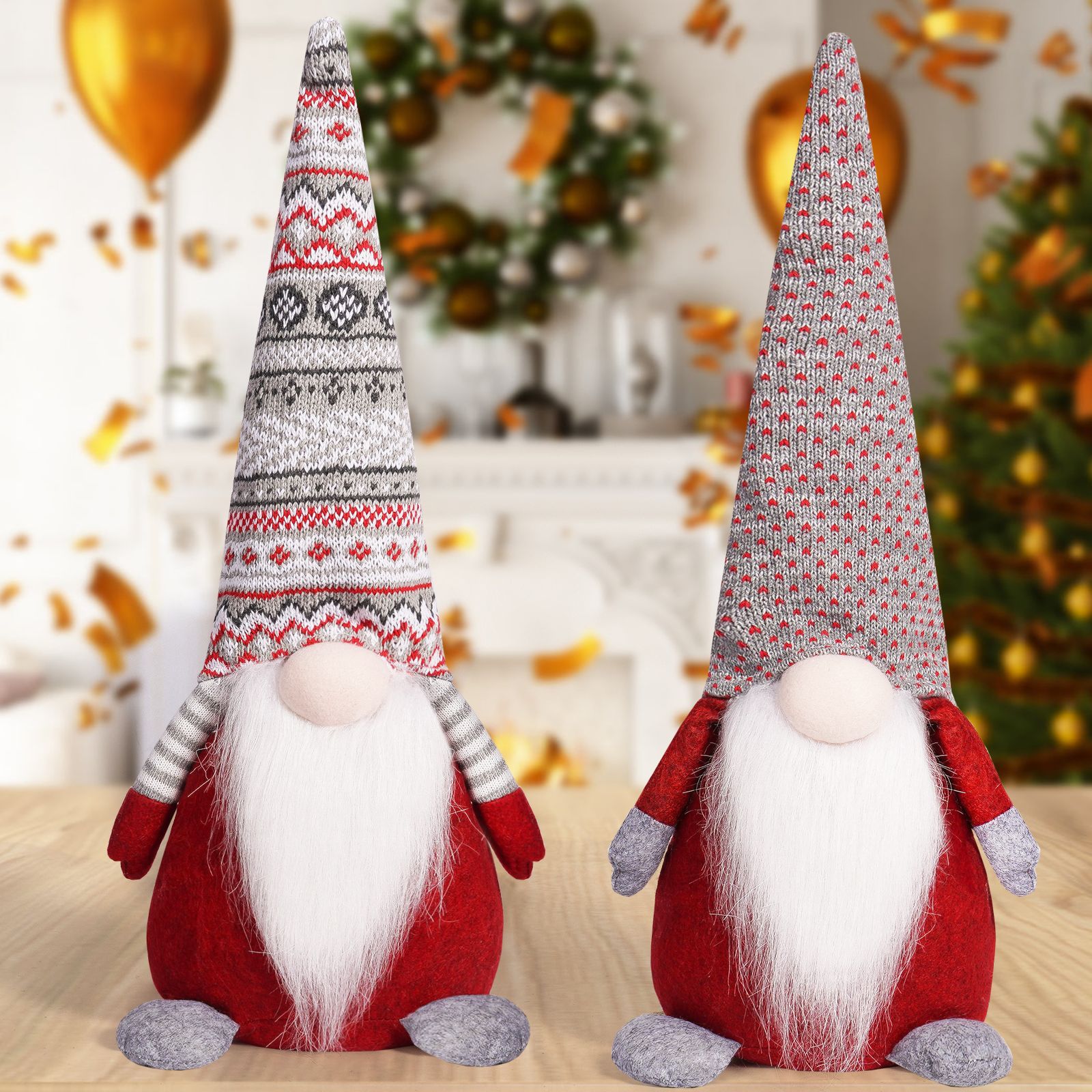 Navidad transfronteriza sentada muñeca sin cara patrón creativo sombrero de punto Rudolph adornos de mesa adorables decoraciones